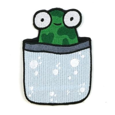 China VastGifts Handmade Custom Frog Plants Animal Patches Chenille Embroidery Iron On Patches Full Custom Embroidery for sale