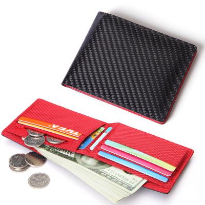 China BOSHIHO Waterproof Hot Sale Men Credit Card Carbon Fiber Wallet Genuine Leather Purse Real for sale