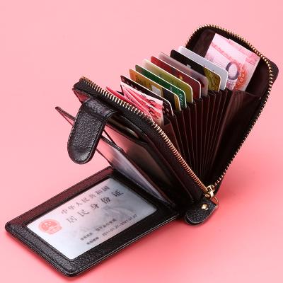 China Factory Designer Id Rfid Money Clip Purse Card Holder Genuine Leather Luxury Wallets Waterproof for sale