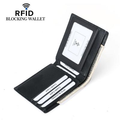 China BOSHIHO RFID Genuine Horse Crazy Napa Young Man Leather Rfid Blocking Wallet Genuine Leather For Men for sale