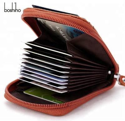 China Boshiho Card Holder Durable Genuine Leather Slim Wallet for Card Pack and Gift for sale