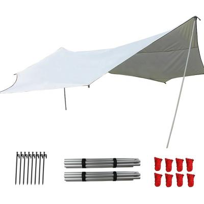 China Silver Coated 210T Polyester Camping Tarp For Sun Protection And UV 50 Large Size for sale