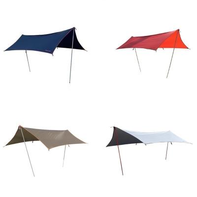 China 210T Polyester Outdoor Camping Tarp Zilveren Coating Waterdicht Regenvlieg Te koop