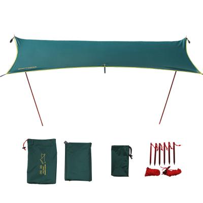 China 2.95x3.6m Camping Canvas Tarp Bracing Type Sun Shade For Rainproof Outdoor Shelter for sale