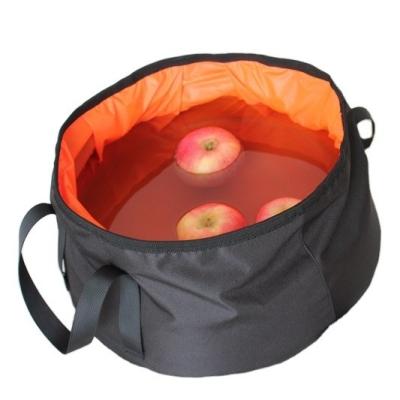 China Folding Wash Basin Custom Oxford Portable Water Bucket for Outdoor Camping Hiking 123g for sale