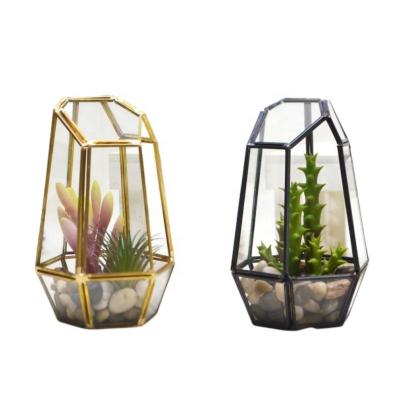 China Customization Modern Obelisk Decoration Indoor Plant Hanging Geometric Mini Glass Terrarium Greenhouse for sale