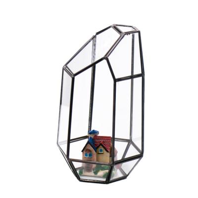 China Factory Wholesale Modern Nordic Polygonal Home Bedroom Air Decor Geometric Mini Glass Greenhouse For Home Decoration for sale