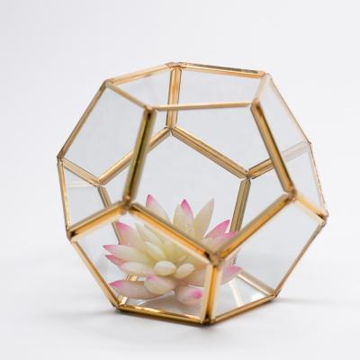 China Modern Sphere Shape Home Decorative Succulent Plants Glass Geometric Mini Greenhouse for sale