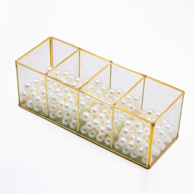 China Viable metal and glass cards and glass jewelry box wedding them completely customizable and high quality display box for decoration for sale