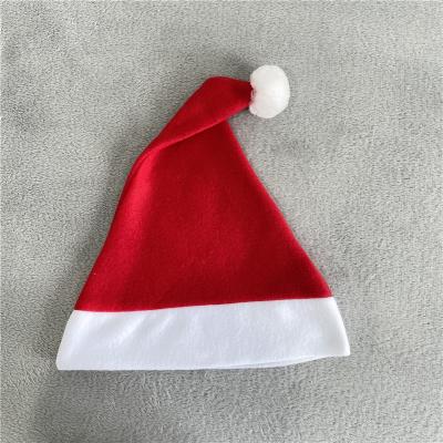 China Christmast Ornament Christmas Gift Wholesale Stocked Red And White Santa Claus Hat Decoration For Blank Sublimation Transfer for sale