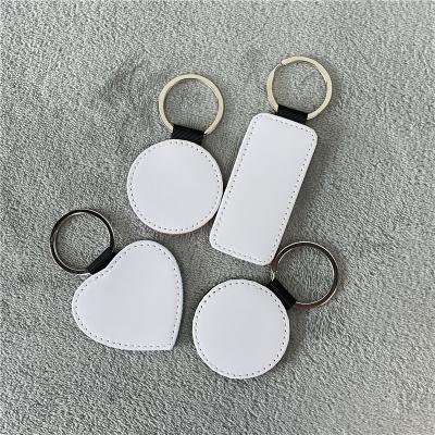 China Leather Customized Gifts Blank SUBLIMATION BLANK Double Sided Leather Key Chain For Dye Sublimation Heat Press for sale