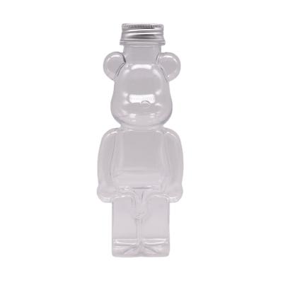 China Honey Maysure Manufacture 350ml Honey Bottle Sauce Bottle Transparent PET Plastic Bottle Choke for sale