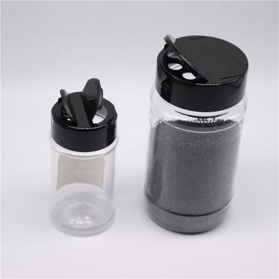 China Dry Plastic Spice Shaker Bottle Pet Packing Plastic Spice Shaker Jars/Containers With Flip Top Lid for sale