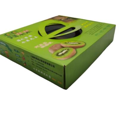 China Recycled Materials Customized Printing Kiwifruit Box Cardboard Corrugated Paper Packaging Trays With Window for sale