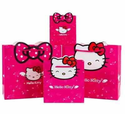 China Disposable Custom Cheapest Fancy Kitty Kraft Paper Folding Shopping Bag for sale