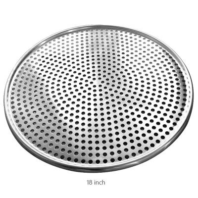 中国 18 Inch Perforated Round Aluminum Pizza Pan Punched Pizza Tray Baking Tray For Restaurant 販売のため