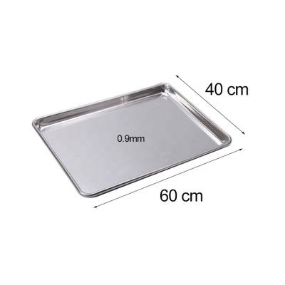 China 400x600 Mm Metal Sheet Pan Wire-In-The-Rim Tray 0.9mm Thickness Oven Baking Pan for sale