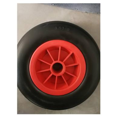 China Medium Duty Industrial Hand Cart Light Caster 350-4 Straight Grain PU Foam Wheel for sale