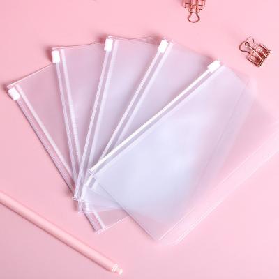 China Clear PVC A4 B5 A5 A7 A6 Clear Zipper Envelopes Pocket for Budget Binder, 6 Hole Plastic Binder Insert, Loose Leaf Pocket for sale