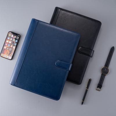 China PU Leather Padfolio With Calculator, Leather Folder Organizer Business A4 Folder With Fastener Magnetic Closure for sale