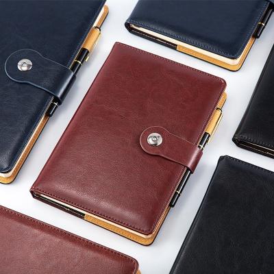 China Leather Magnetic Notebook Hardcover A5 Custom PU Logo, B5 Journal, Business Planner Notebook Hardcover Leather Blank Leather for sale