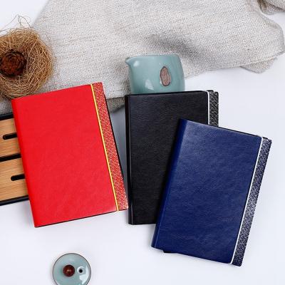 China Hardcover Book Gold Floral Edge Lined Leather Journal With Strap A5 B5 B6 Slim Elastic Softcover PU Planner Notebook With Pattern Gold Rim for sale