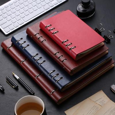 China Wholesale B5 A5 A6 A7 Hardcover Faux Leather Binder Planner Cover Embossed Logo, A4 Ring Binder PU Leather Diary Hardcover Book for sale