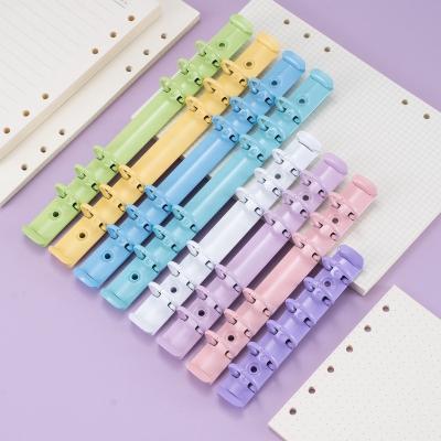 China Mini 3 Ring Binder Mechanism Yellow Pink Macaron White Ring Mechanism A6 A5 A7 6 Color Metal Binder Rings A8 Movable Leaf Clip for sale