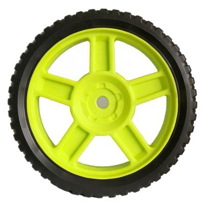 China Good wear resistance 8inch pp plastic hub pvc tire wheel for lawn mower generator wheel, single cart wheels, plastic fan wheel for sale