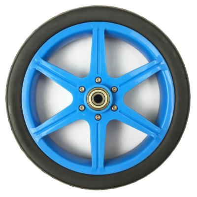 China Good Wear Resistance Double Sided Solid Plastic 10inch Wheel With Two Bearings For Kids Scooter for sale