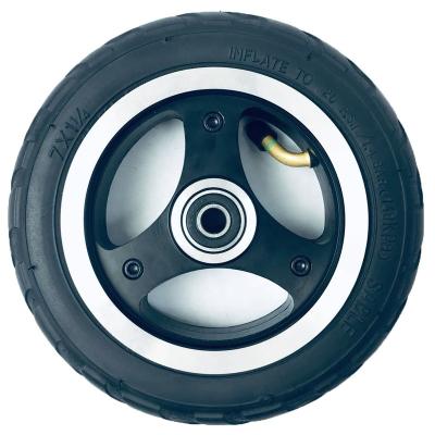 China Good Wear Resistance 7 Inch Electric Scooter Wheel Air Tire Aluminum Hub With 2 Bearings for sale