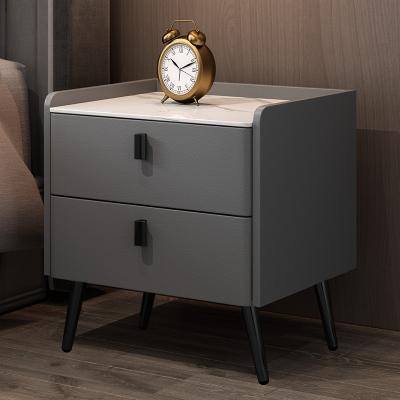 China Modern Light luxury Nordic Style bedside table bedroom furniture nightstand wood bed side cabinet table with drawer for sale