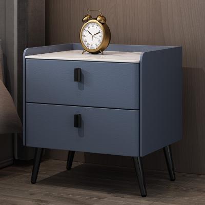 China Modern solid wood nightstand ash wood drawer storage bedside cabinet soft leather bedside table bed side nightstand for sale