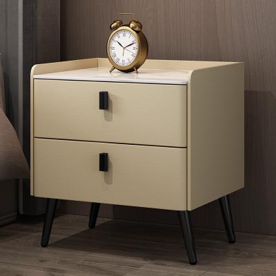 China Modern Exquisite Hardware nightstand cabinet bedside drawers cabinet small bed side table with carbon steel leg for sale