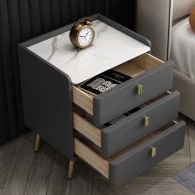 China Modern Solid Wood silver night stand bedside table modern style solid wood night stand black modern nightstand for sale