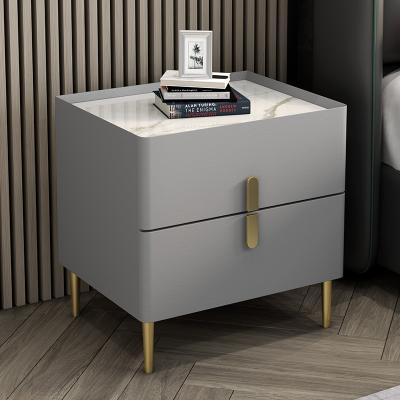 China Modern Wholesale Modern Square bedroom bedside table drawer storage bedside cabinet luxury nightstand cabinet for sale