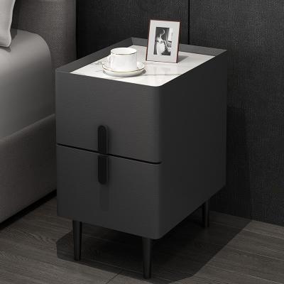 China Modern Bedroom Furniture marble top Simple Style nightstand cheap side bed table bedside drawers cabinet for sale