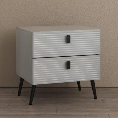 China Modern light luxury nightstand white solid wood nightstand ash wood bedside cabinet bed side table cheapest for sale