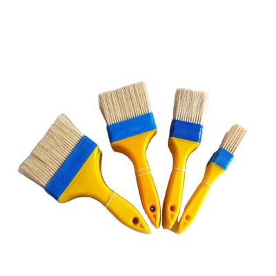 China Decroration Plastic Flat Handle Bristle Paint Brush With Different Size for sale