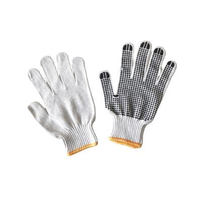 China Anti-slip High quality natural white cotton knitted safety working glove for sale