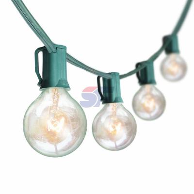 China EU/US/UK Socket G40 Lamp String 25 Clear Bulb Indoor And Outdoor Christmas Festival Wedding Party Decorate Sf10010 for sale