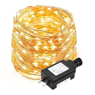 China Copper ft 100 LED wire+led socket 33 soft warm white indoor outdoor decorative fairy lights rice lights Christmas lights for sale