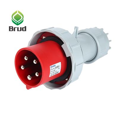 China Durable Waterproof Electric Safty 63A 400V 5 Pin IP67 CEE/IEC60309-2 Plug For Industrial Machine for sale