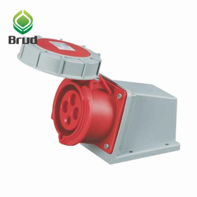 China Industrial Waterproof Sale QX-1206 Outdoor Mounted Socket 32A 4Poles 6H 400V IP67 CEE/IEC 60309-2 Industrial Hot Red for sale