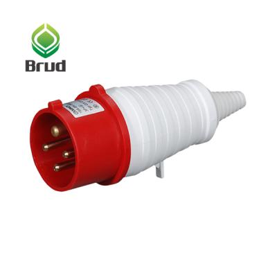 China Industrial Standard IEC 16A 4PIN IP44 Male Industrial Socket With Long Tail Mouse Tail for sale