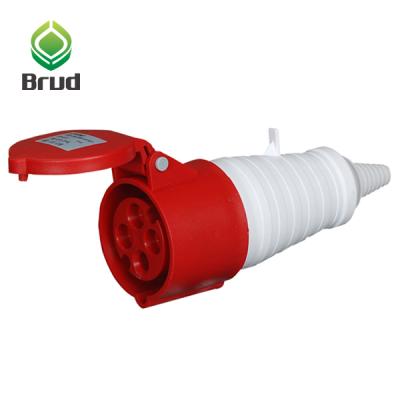 China Industrial 400v 50a 4 Phase Plugs Red Electrical Connector Industrial Plugs for sale