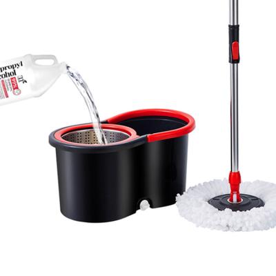 China Microfiber Sustainable Small Long Broom Porcelain Scraping Machines For Popular Broom Red Refill Head Spinning for sale