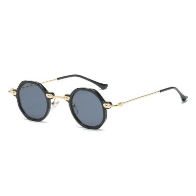 China Punk 2022 new small frame fashion vintage metal unisex blue light glasses anti shade men women fashion sunglasses wholesale for sale