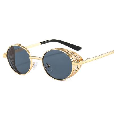 China Retro Round Glass Frame Men Women Big Big Metal Sunglasses Fashionable Girl Punk Sun Glasses Flip Sunglass Custom Logo for sale