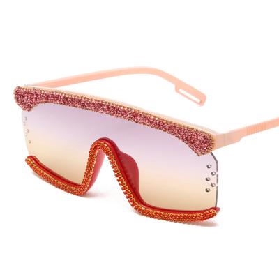 China Hot Selling Bling Sunglasses Rhinestone Rhinestone Diamond Rim Sun Glasses Fashion Big Oversized Half Glass Women Sunglasses for sale